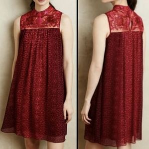 Anthropologie Niki Mahajan Stunning Amara Embroidered Swing Dress
